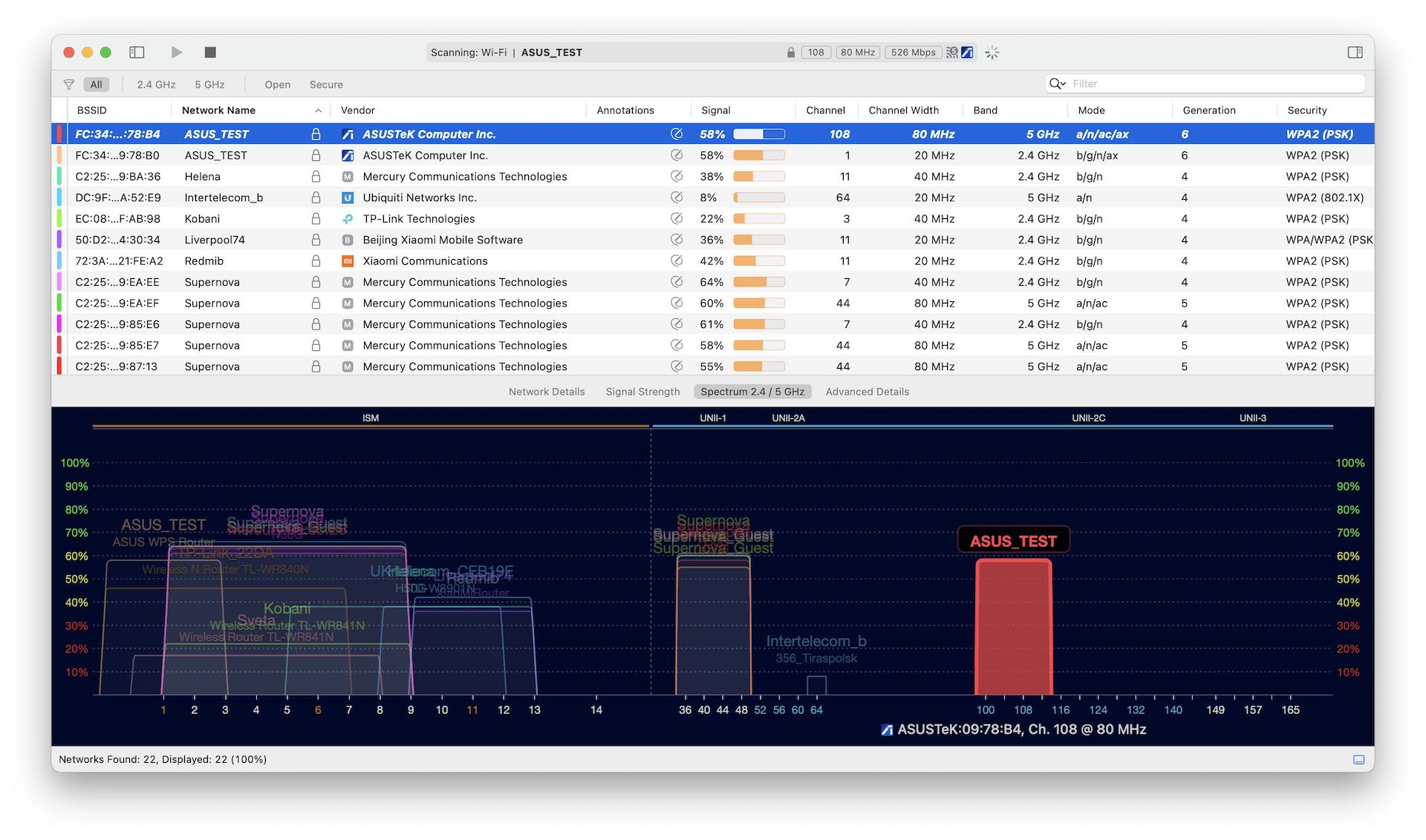 ASUS Wi-Fi explorer 58 RT-AX53U