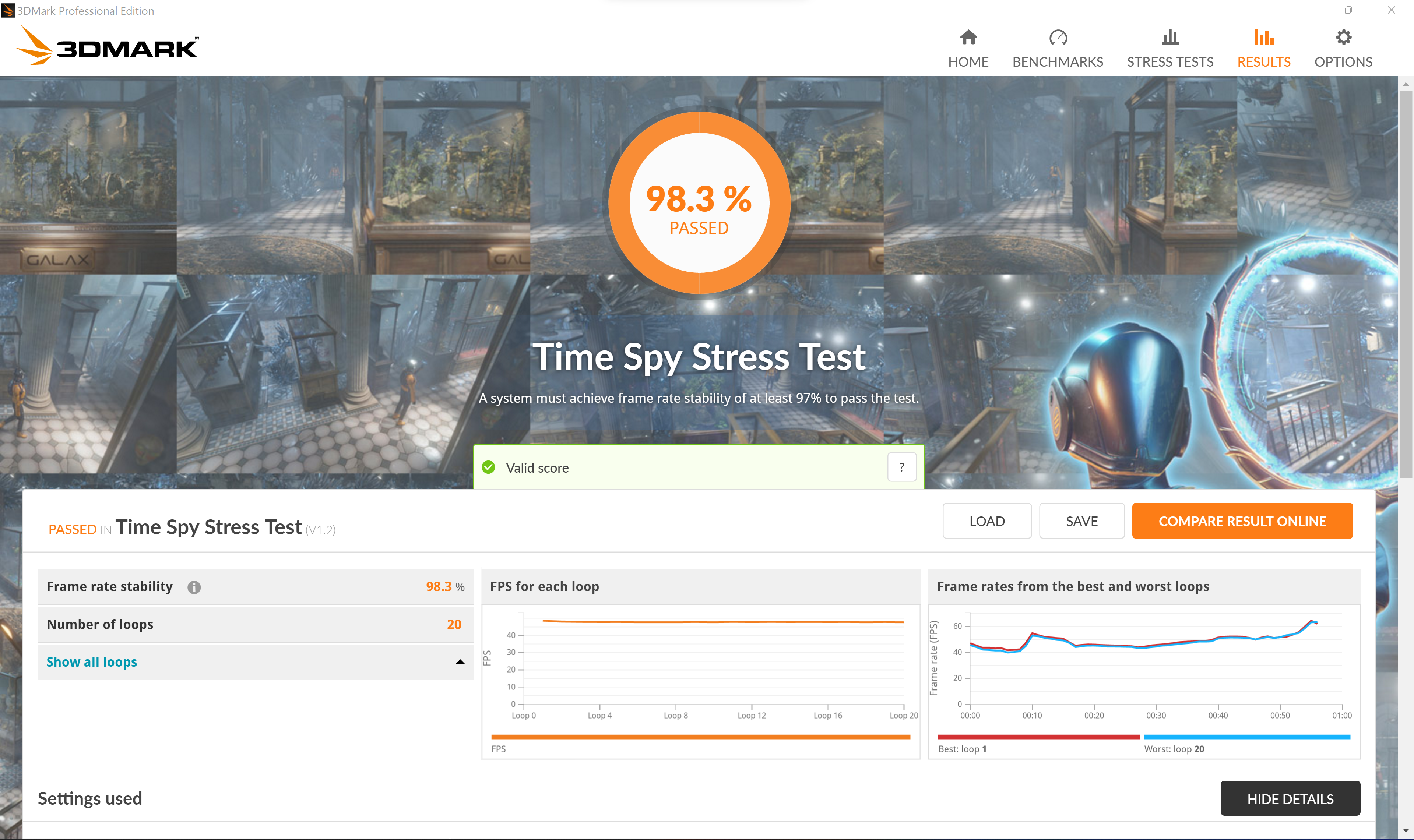 ASUS ProArt Studiobook Pro 16 OLED 3dmark-timespy-stress-test