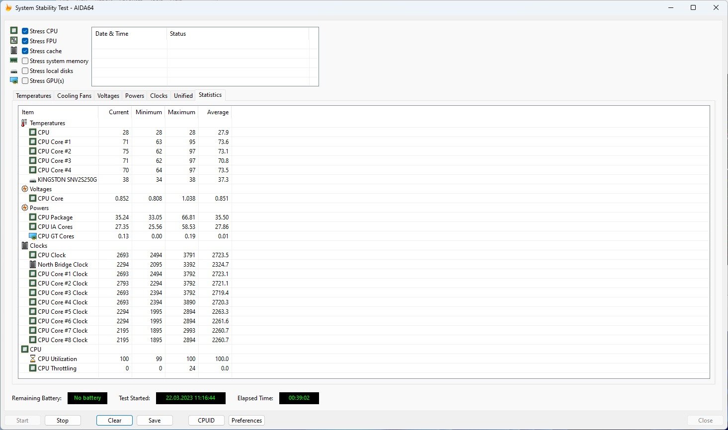 ASUS MiniPC PN64 aida64 stress test 4_1