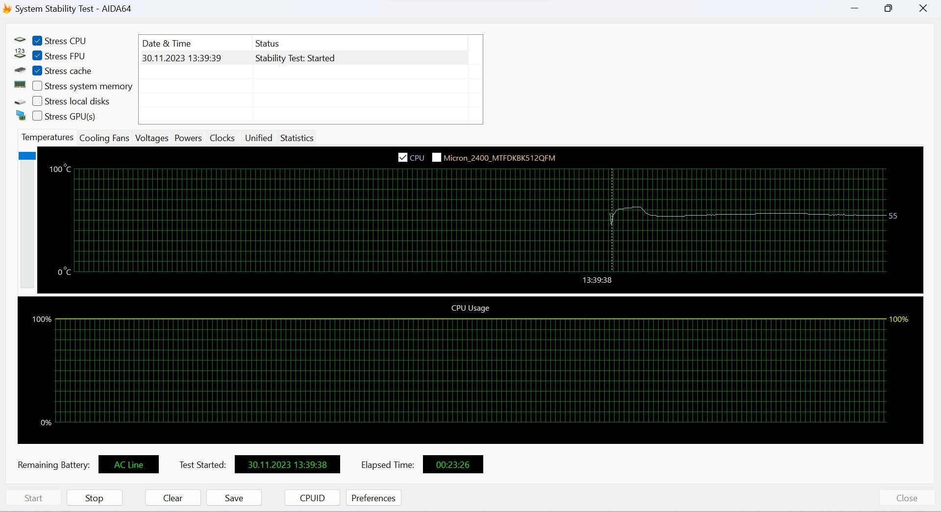 ASUS ROG Ally aida64 stress test performance 1_1