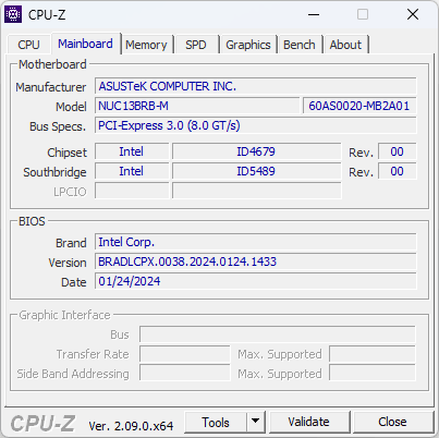 ASUS NUC 13 Rugged CPU-Z 2