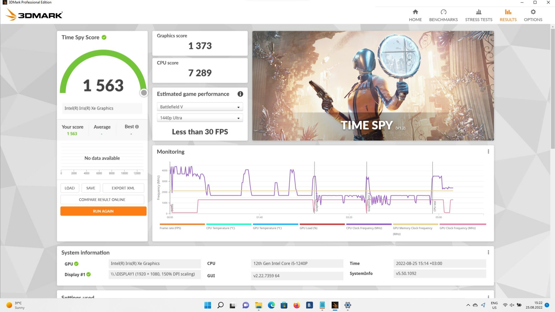 Acer Swift 3 SF314-512 3dmark_timespy_1