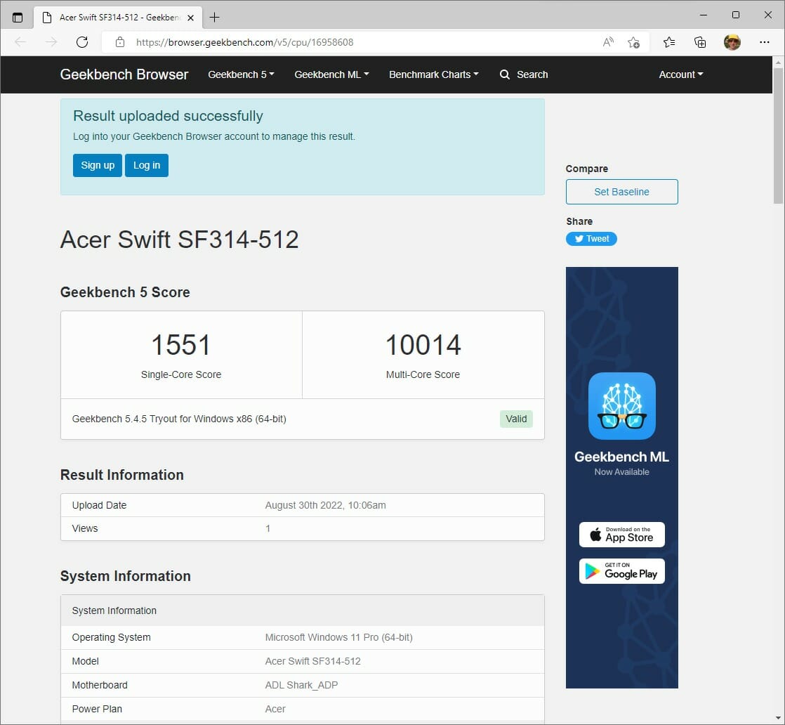 Acer Swift 3 SF314-512 geekbench-1_1