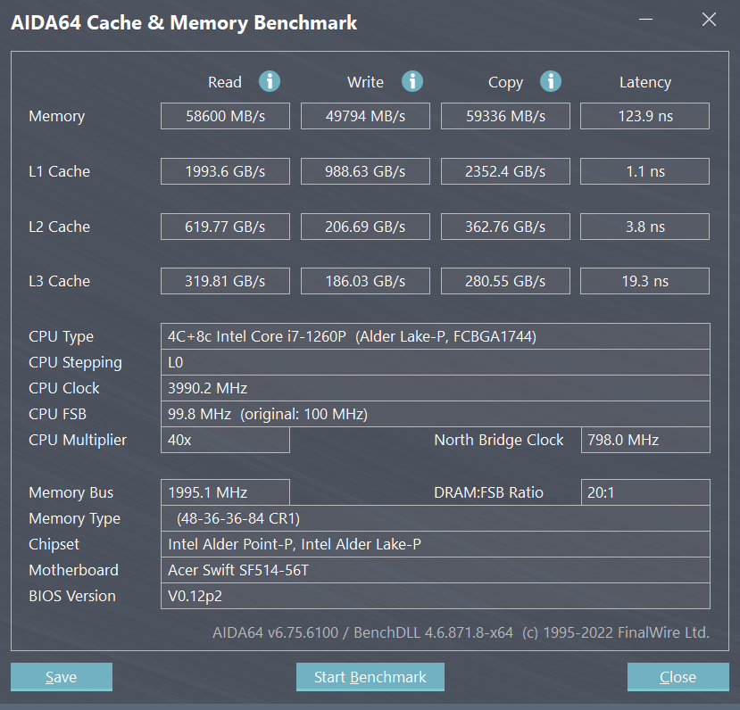 Acer Swift 5 SF514-56T aida64-memory