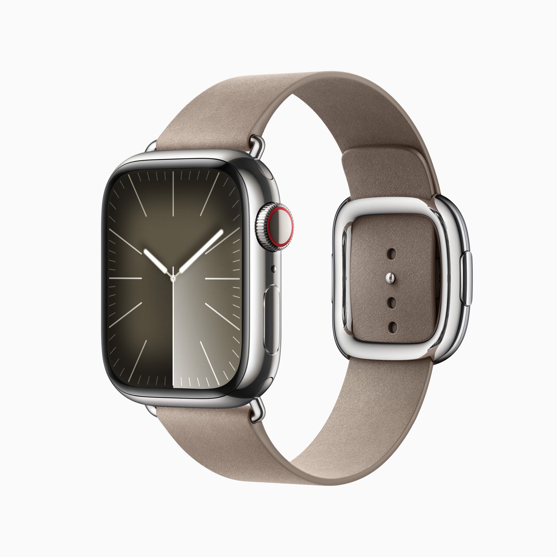 Apple-Watch-S9-silver-stainless-steel-FineWoven-Modern-Buckle-230912