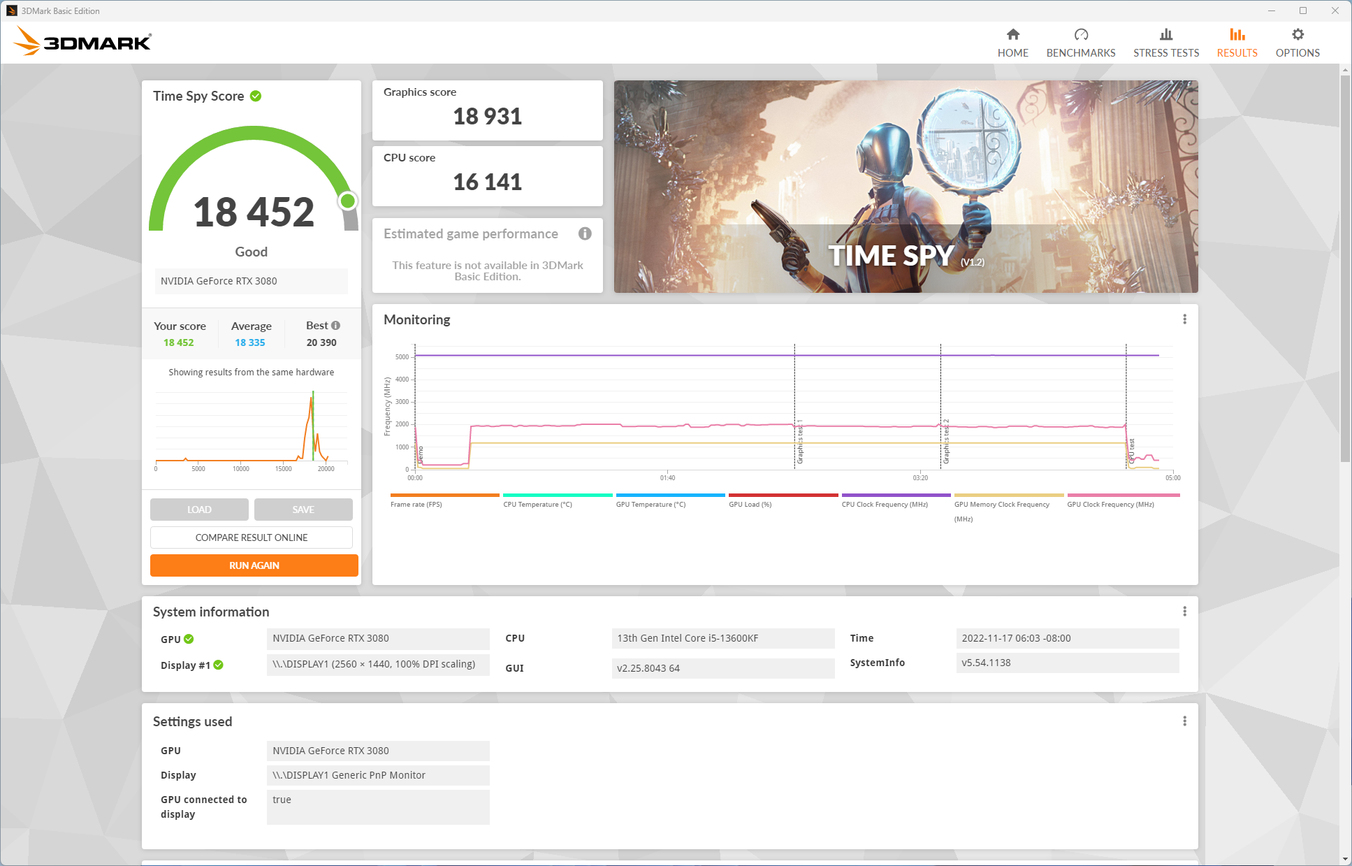 MSI-MPG-Z790-EDGE-WIFI-DDR4_3dmark timespy 1