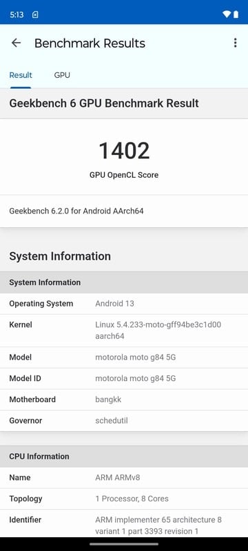 Moto G84 screens 14