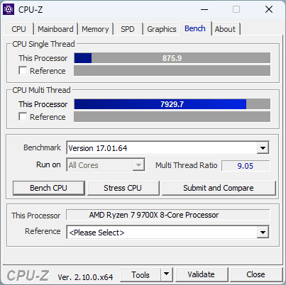 Ryzen-7-9700X-CPU-Z-benchmark