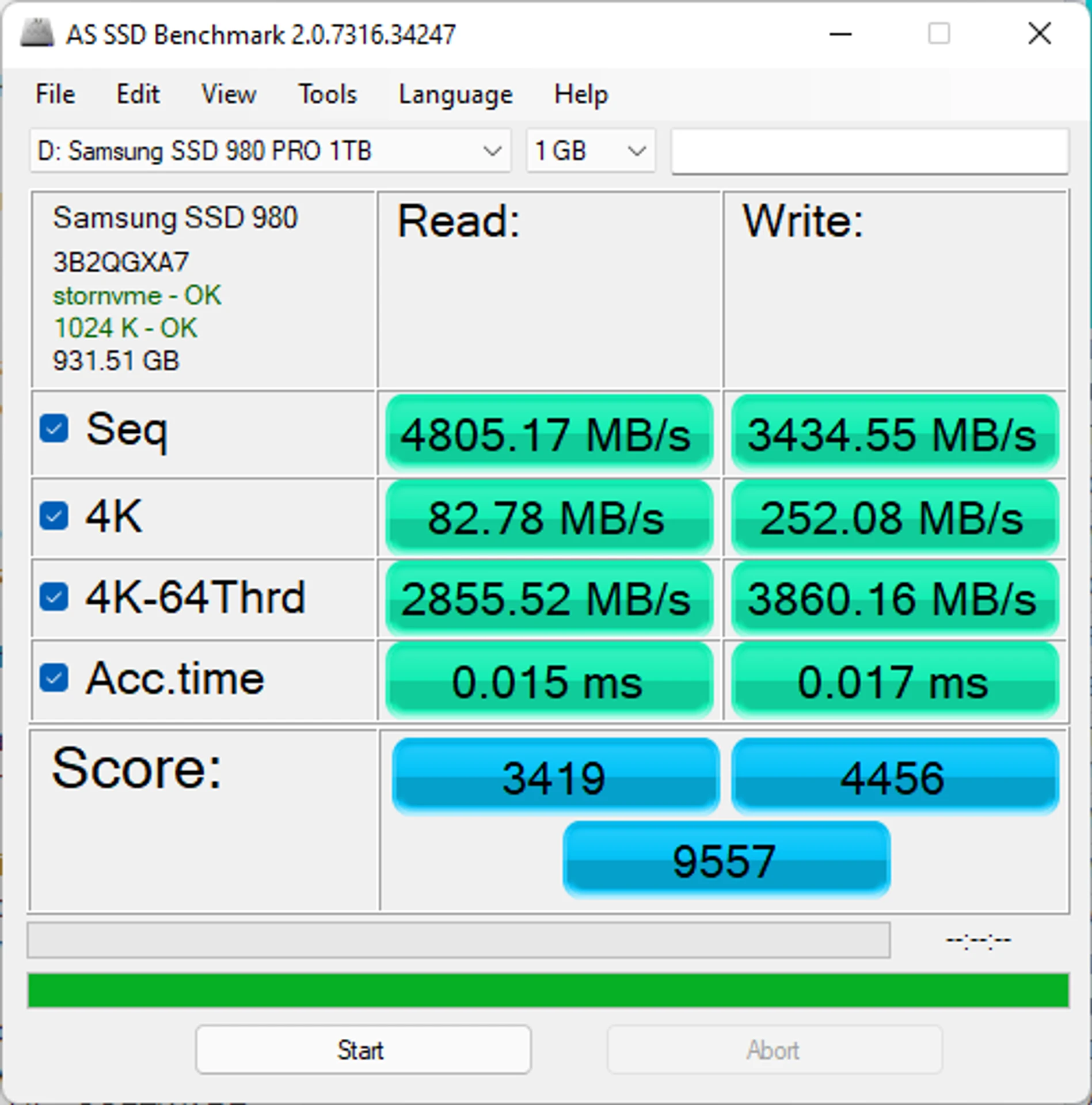 Samsung SSD 980 Pro as_ssd_benchmark_1