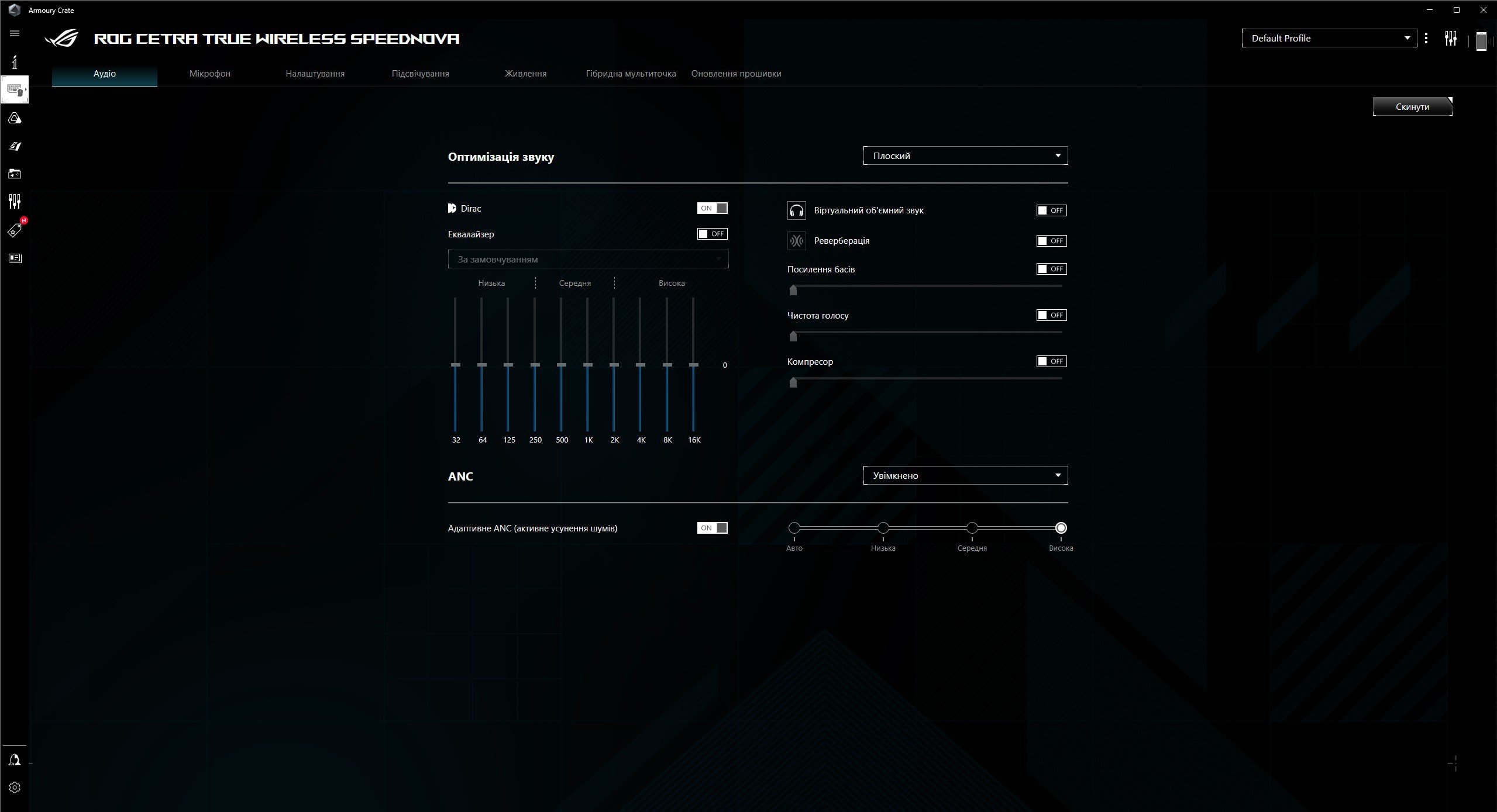 Огляд ASUS ROG Cetra True Wireless SpeedNova: Armoury Crate