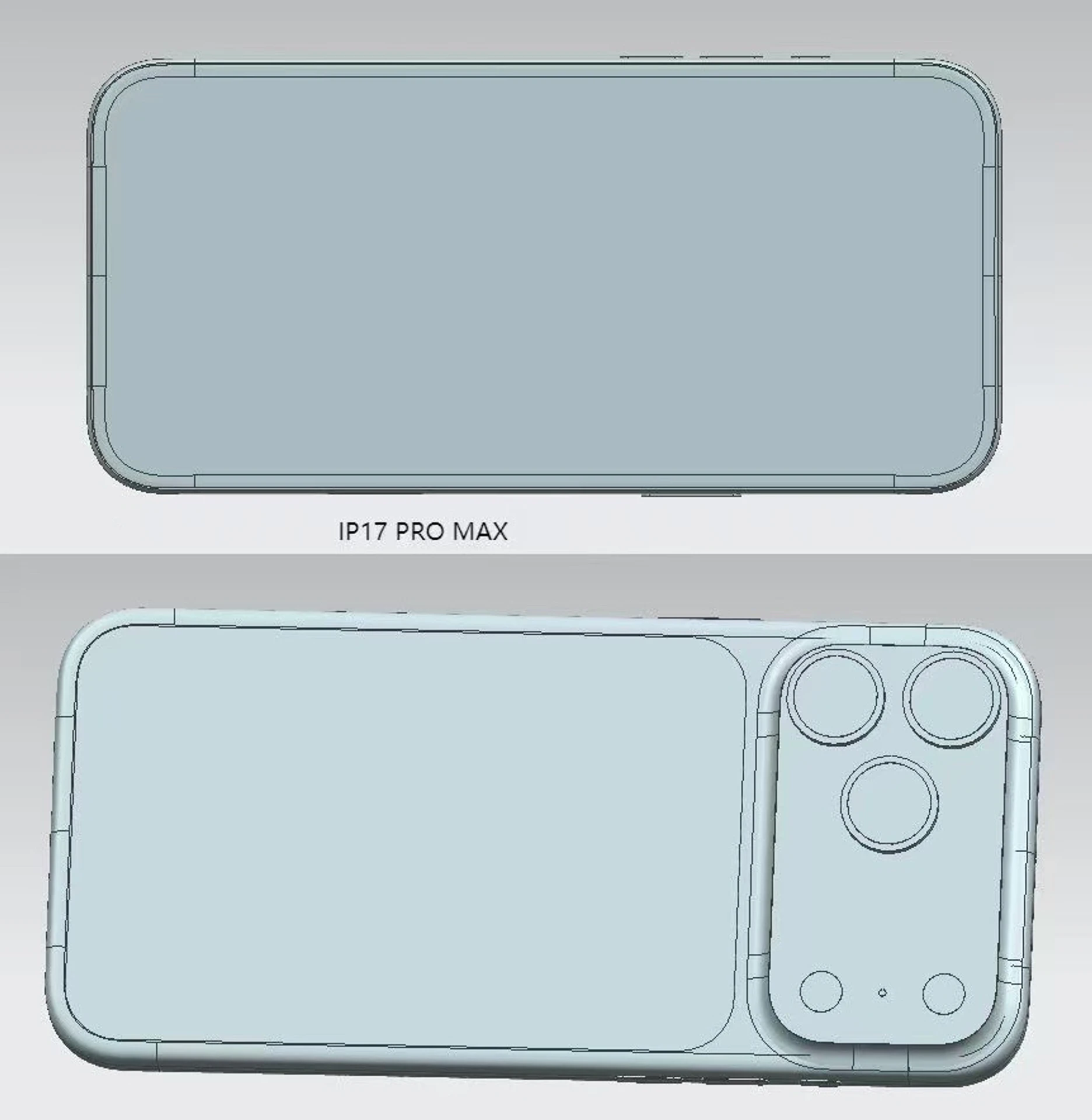 CAD-рендер iPhone 17 Pro Max